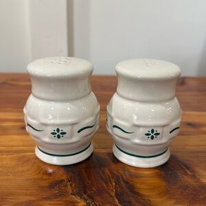 Longaberger Pottery Woven Traditions Salt & Pepper Shakers
